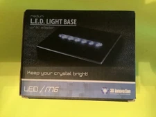 Gloss Black Medium LED White Lighted Display Base for Crystal Glass etc. USB/AC