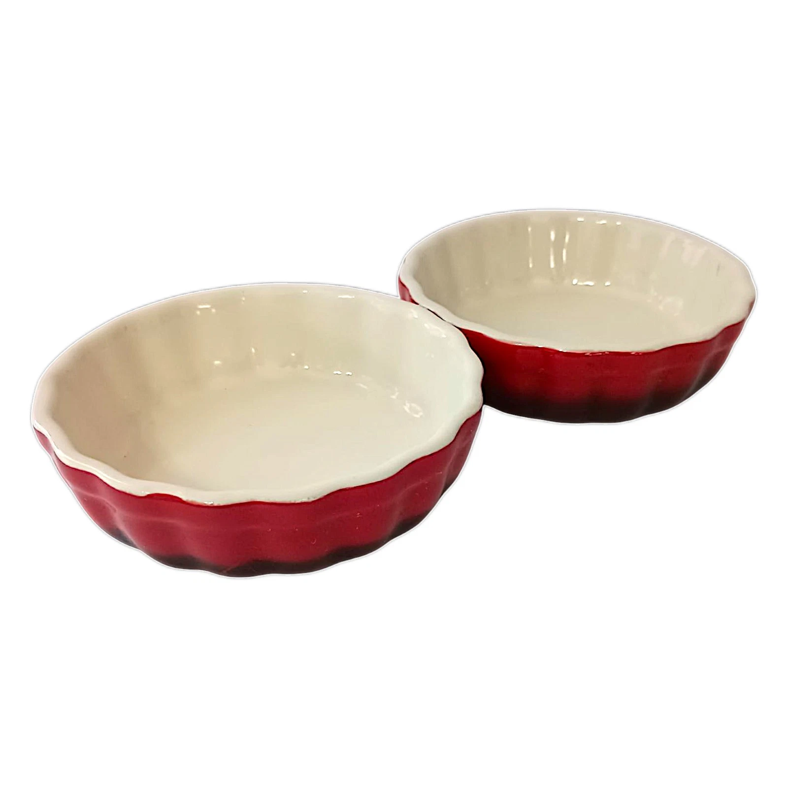 2 ROCQ Tart Quiche Dish Set Patisserie Parisian Pie Baking Ombre Red Ramiken