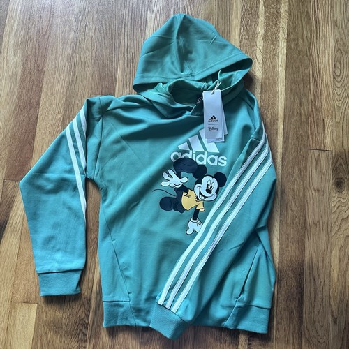 Adidas Disney Kids Green Sweatshirt Size Small Mickey Mouse Graphic Pullover NWT - Picture 10 of 12