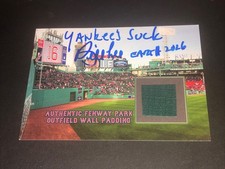 JSA Autographed Bill Lee Custom Card W/ Fenway Park Wall Padding Piece 169