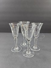 Lot of 4 Assorted Stemmed Cordial Liqueur Gla...