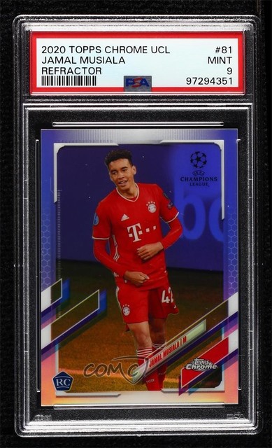 2020 Chrome UEFA Champions League Refractor Jamal Musiala PSA 9 Rookie RC 04ae