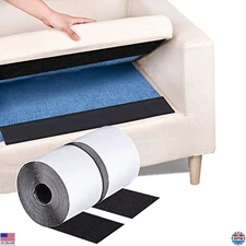 Heavy-Duty 4" x 18' Black Adhesive Hook & Loop Tape - Anti-Slip Rug Gripper