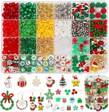 Christmas Beads Bracelet Making Kit Xmas Charms Pendants for DIY Jewelry Kids Gi
