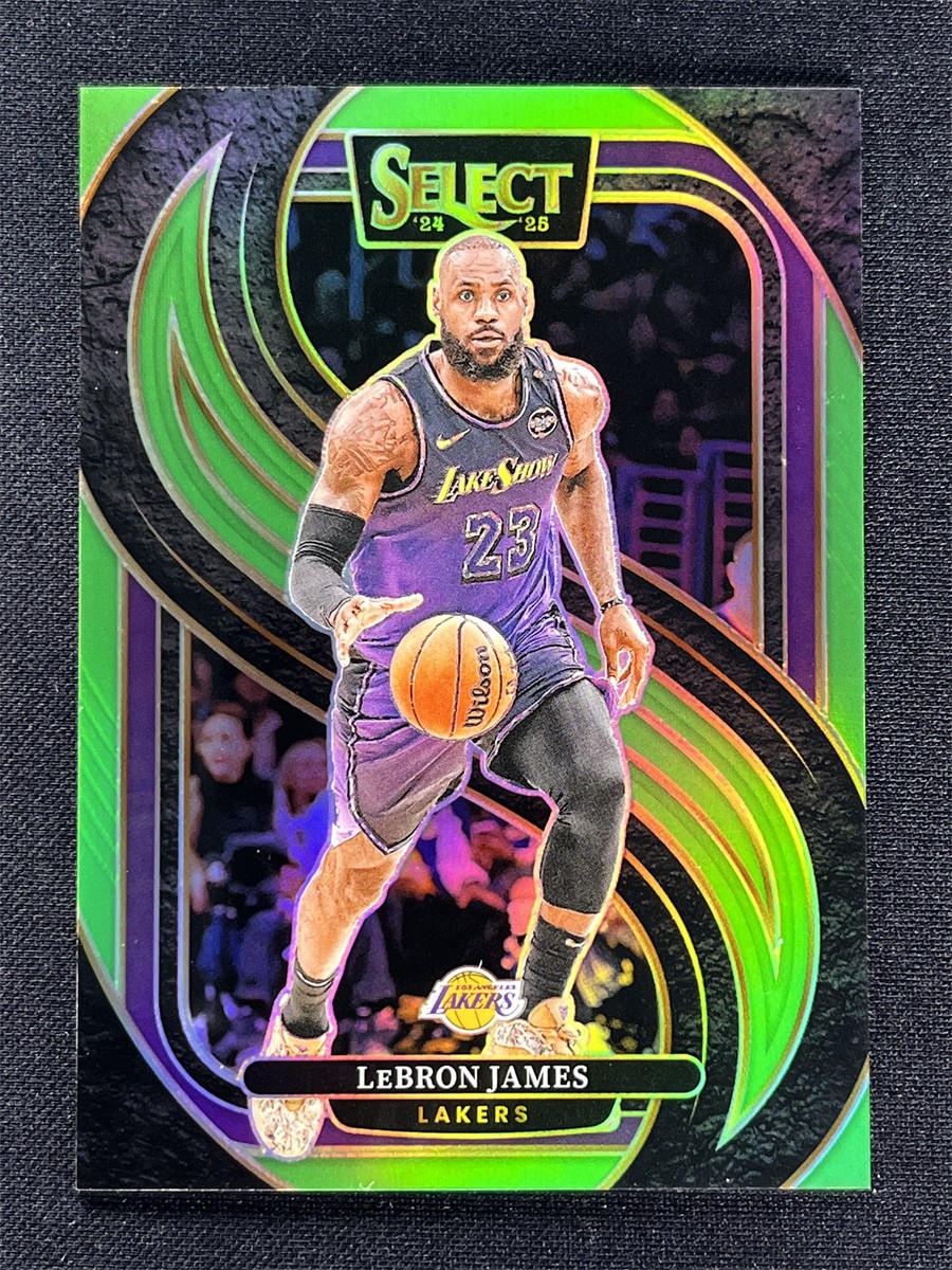 2024-25 Panini Select LeBron James #111 Premier Level Neon Green Lakers /75