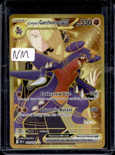 2025 Pokemon Destined Rivals Cynthia's Garchomp ex Hyper Rare #241/182