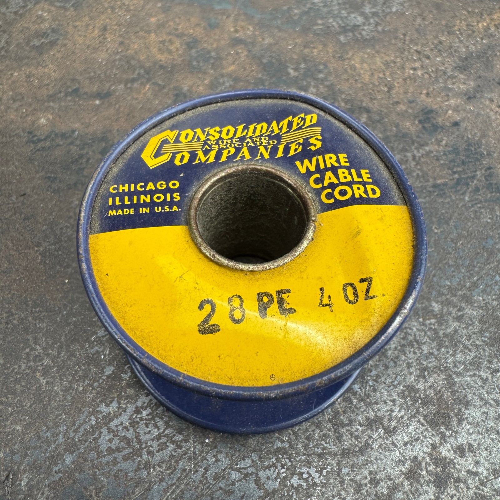 Vtg Consolidated Wire And Associated Companies 28 AWG PE (Plain Enamel) w/ Spool