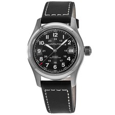 New Hamilton Khaki Field Auto 38MM Black Dial Leather Men's Watch H70455733