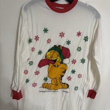 Garfield Vintage 1978 Christmas pajama Long nightgown women  s M