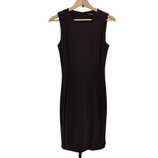 Quince Women Ultra-Stretch Ponte Sleeveless Dress Black Basic Sleeved XS