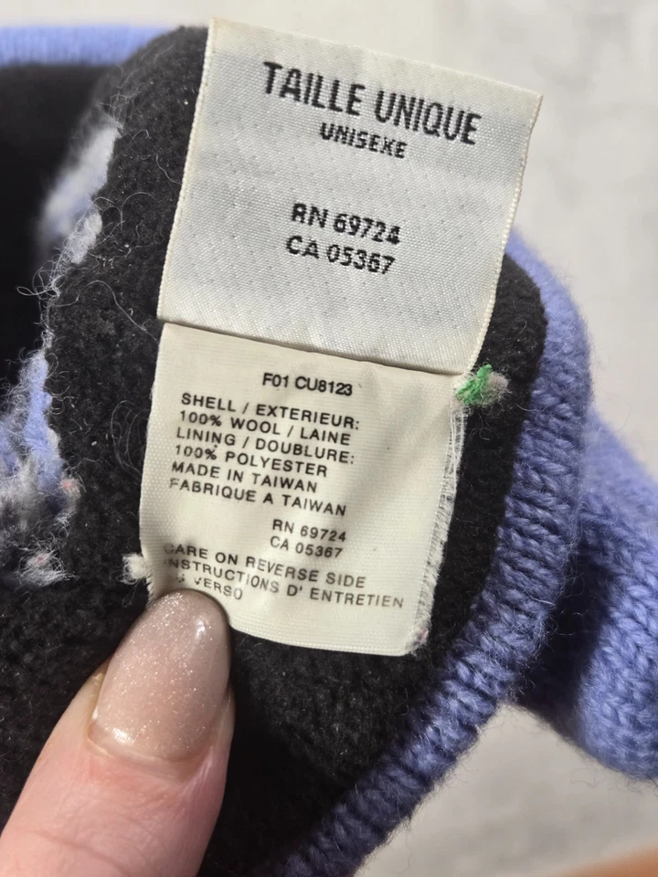 De colección Columbia Lana Fair Isle Gorro Púrpura Periwinkle Talla Única Toque Foto 4 de 4