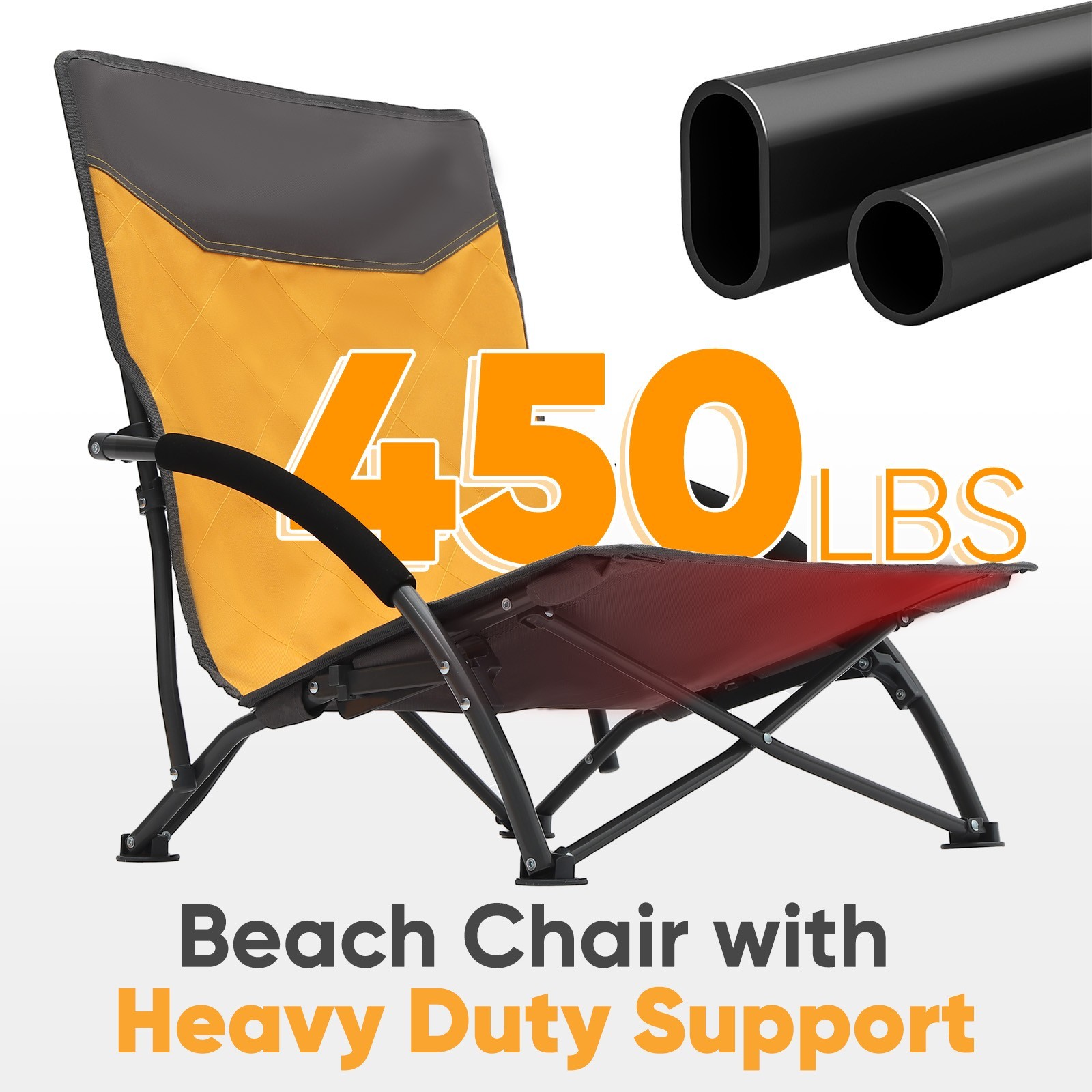 Sekey Portable Low Beach Chair, Lightweight Folding Camping Chair with Bag