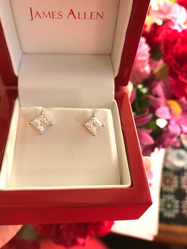 James Allen GIA Certified Diamond Earrings, 1.41 TCW, 18K, F, VVS1-VS1