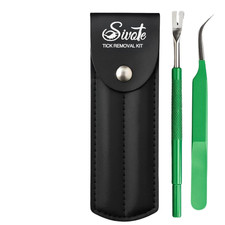 Premium Tick Remover Kit Stainless Steel Tick Removal Tool Tweezers with Lea