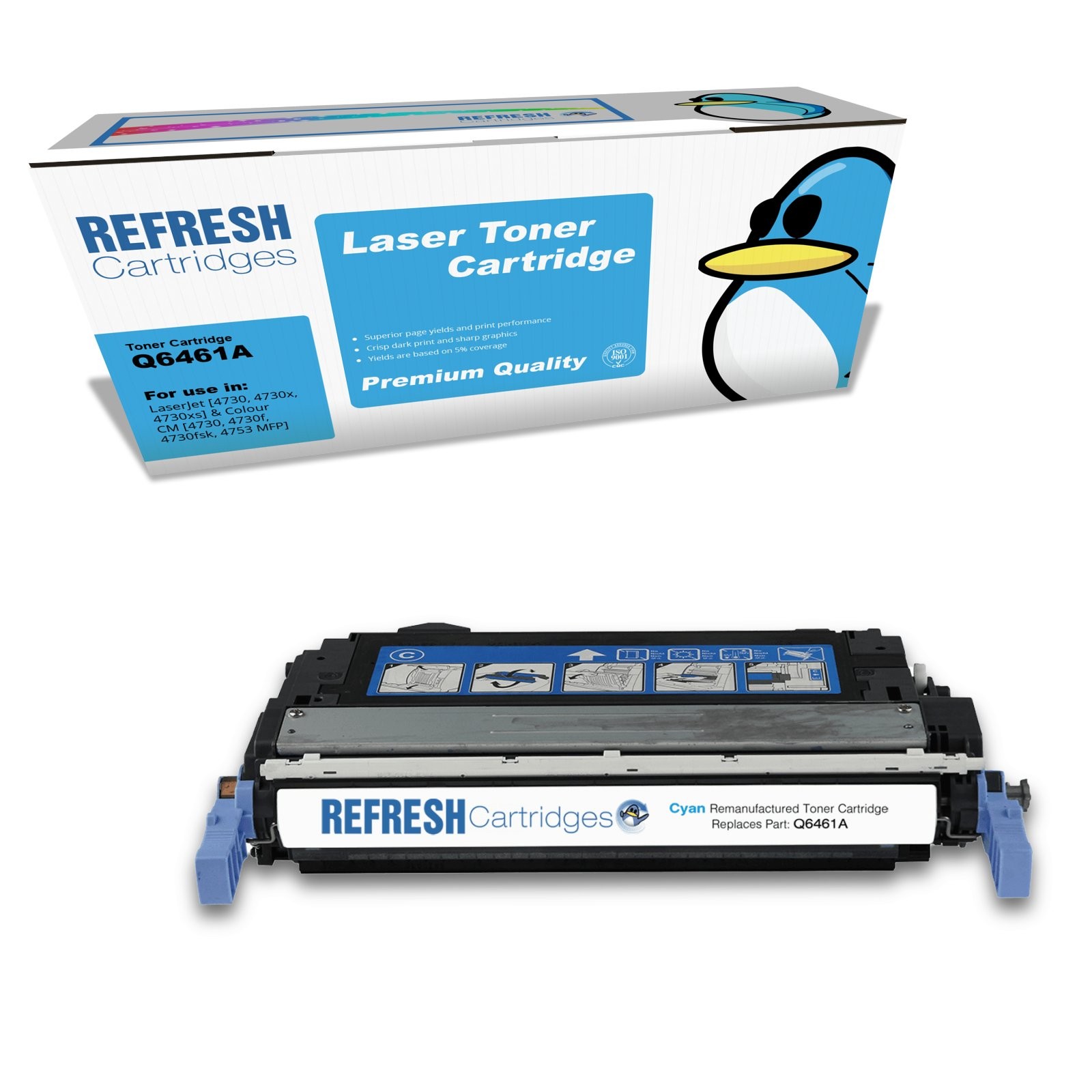 Refresh Cartridges Replacement Cyan Q6461A/HP 644A Toner Compatible With HP