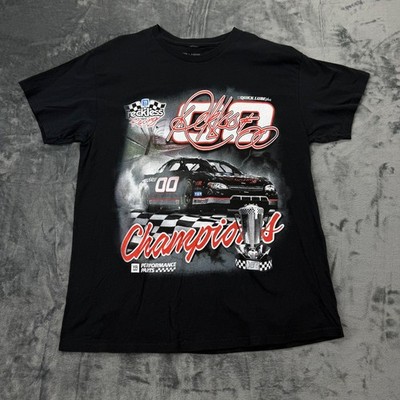 Reckless Racing Champions NASCAR Graphic T-Shirt Mens Large Black Tee