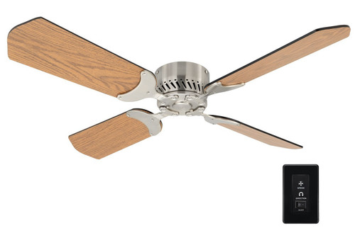 12 Volt DC Rv Camper Motorhome 36" Brushed Nickel Black/Oak Ceiling Fan