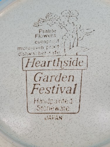 Piatto da portata vintage Hearthside Garden Festival fiori prateria gres giallo - Foto 3 di 3