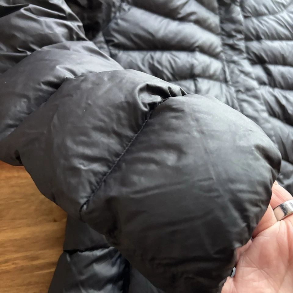 Lands End Black Puffer Jacket Coat Down Quilted Women’s Small Minimalist Outdoor - Image 2 of 4