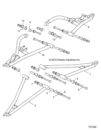 Polaris Weld-Ctrl Arm, Upper, Front, Left, 60, Blue - Picture 2 of 2