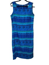 Colorful Floral Tank Maxi Dress Blue 12 Boho Indie Coastal Festival Folk Artsy