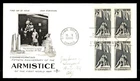 Mayfairstamps Canada FDC 1968 block Armistice anniversary rose craft First Day C