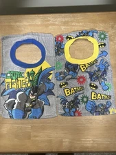 2 Batman Over The Head Towel Bibs/Drool Bibs