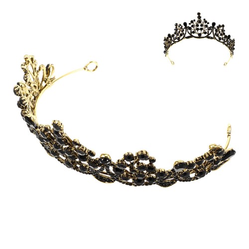 Barocke Brautkrone Rot-Schwarz - Elegant Hochzeits Kopfschmuck