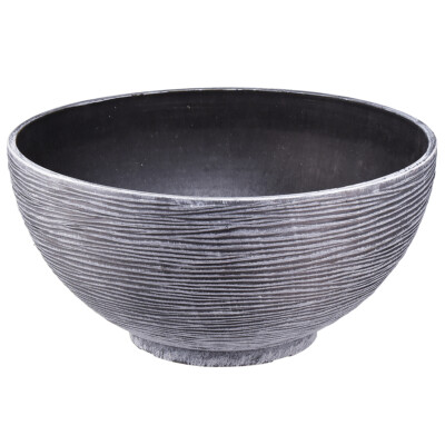 Runde Dekoschale Pflanzschale Modern Grau Schwarz Design Ø40cm H19,5cm -