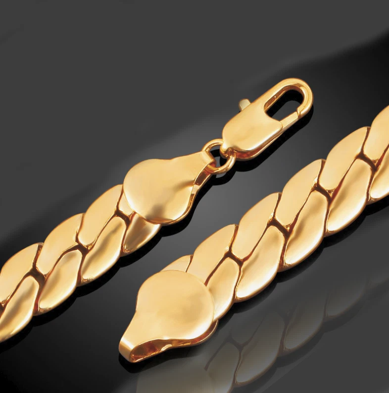 Gold 18k Armkette Kette 6MM für Herrenkette Armband Geschenk Herren Damen 21cm - Bild 4 von 4