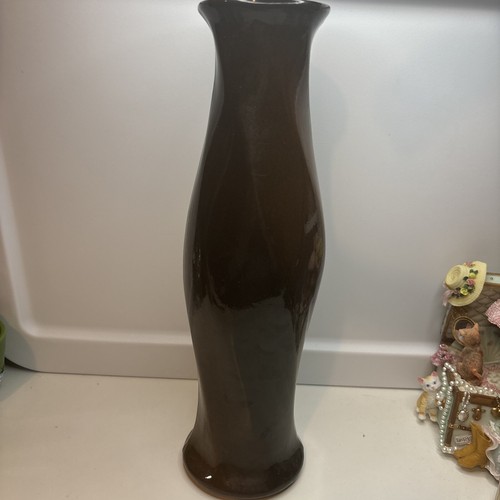 OWENS Ohio Art Pottery Vase Orange Floral marked OWENS 015 About 14 Inches Tall - Picture 8 of 15