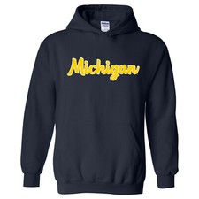 Michigan Wolverines Basic Script - Team Color Hoodie - Navy