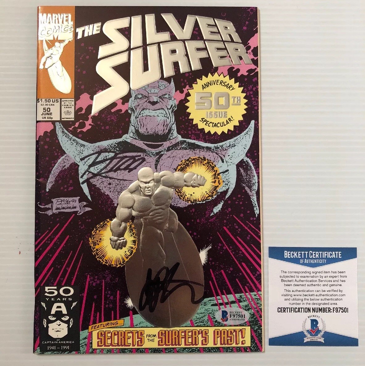 Jim Starlin Ron Lim Signed Autographed The Silver Surfer #50 Comic