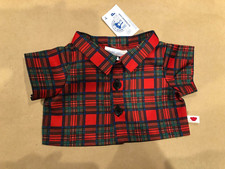 Build a Bear Tartan Plaid Shirt Red Green check NWT