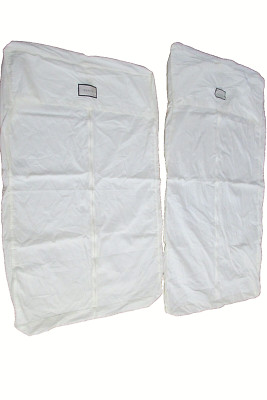2 LOT Gucci Zip-Up Garment Dust Bags Cream Approx. 26'' x 42'' & 54'' x 28''-NWOT