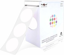 1" White Round Color Coding Circle Dot Labels on a Roll 1000 Stickers 1 inch ...