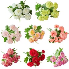 10 Heads Artificial Carnation Flower Silk Fake Bouquet Home Floral Decor