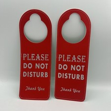 Two Door Hanger Sign Do Not Disturb/Welcome Please Knock Double Sided Red/Green