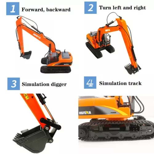 Huina RC Digger 1/14 Scale Remote Controlled Excavator with Longer Extended Arm - Picture 13 of 22
