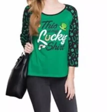 St Patrick’s Lucky Brand  Shirt Juniors Size L  (11-13) Tops for Women| Woundup