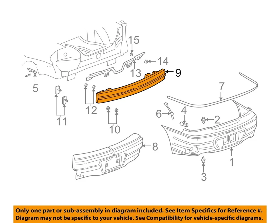 Used Rear Bumper Assembly Rear fits: 2003 Pontiac Grand am SE Rear Grade C Foto 3 de 4