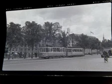 Great ORIG 1951 Copenhagen Denmark Valby Trolley Tram bahn 616 photo negative 