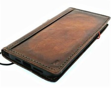 Genuine Vintage Leather Case fo Apple Iphone 11 Pro Max Wallet luxury book Art