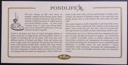 GB QEII Benham 2001 Pondlife Set of 4 on First Day Cover, Liverpool S/H/S - Picture 3 of 3