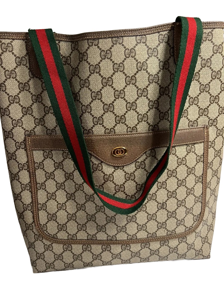 Gucci Vintage GG Supreme Sherry Cloth Tote Made In Italy 39 Gucci Vintage GG Supreme Sherry Cloth Tote Made In Italy 39