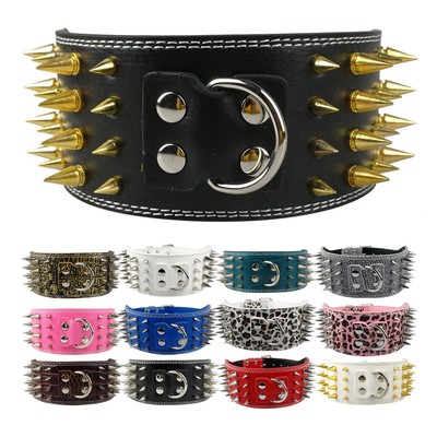 Amara-global Totenkopf HUNDEHALSBAND Mit Nieten – Kunstleder, Stufenlos Verstellbar In L/XL/XXL