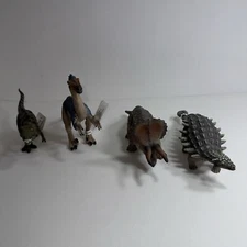 Dinosaurs Lot Of 4 Ankylosaurus Triceratops Velociraptor T-Rex New