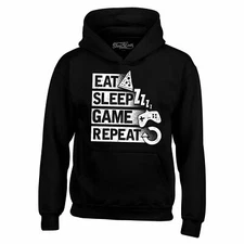 Eat Sleep Game Repeat Hoodies Funny Gamer Gaming Video Game Sweatshirts