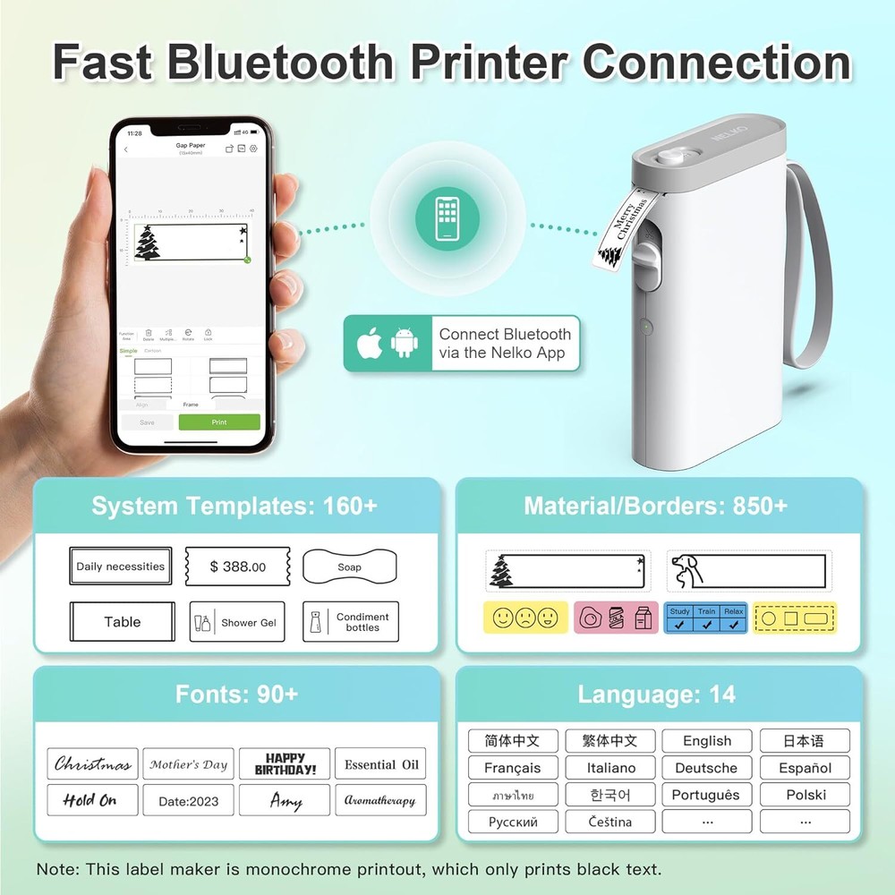 Bluetooth Label Maker P21 with Tape Wireless Portable Label Printer