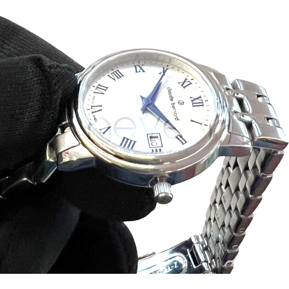 CLAUDE BERNARD - HECHO EN SUIZA - ESFERA BLANCA - AGUJAS AZULES - CLÁSICO - 5 ATM - Ø28MM Foto 4 de 4